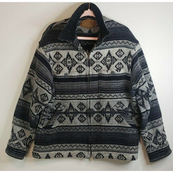 Vintage Woolrich Aztec Wool Coat Blanket Barn Coat - Picture 2 of 12